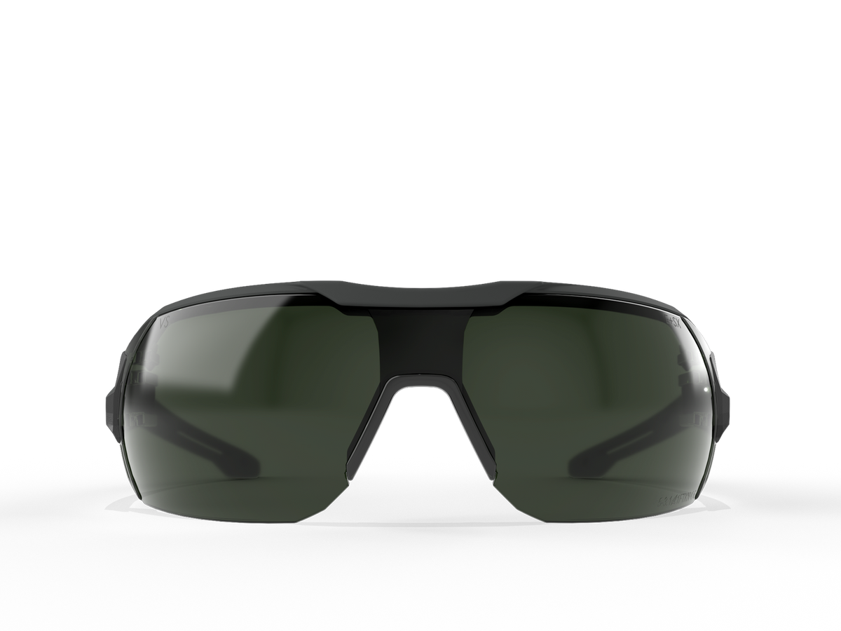Edge Tactical Eyewear Brille Kabru schwarz mit schwarzem TPR mit Brillenglas vapor shield G-15