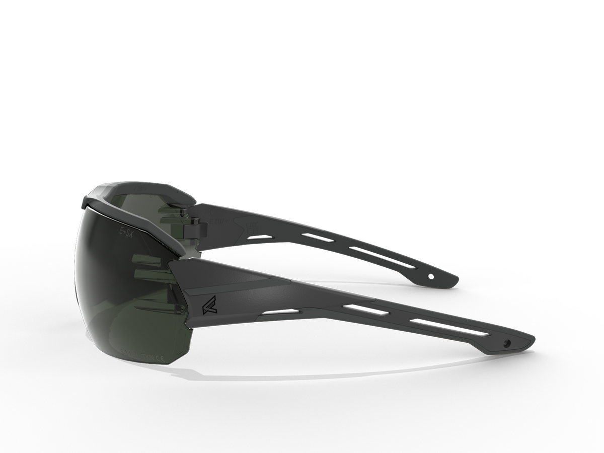 Edge Tactical Eyewear Brille Kabru schwarz mit schwarzem TPR mit Brillenglas vapor shield G-15