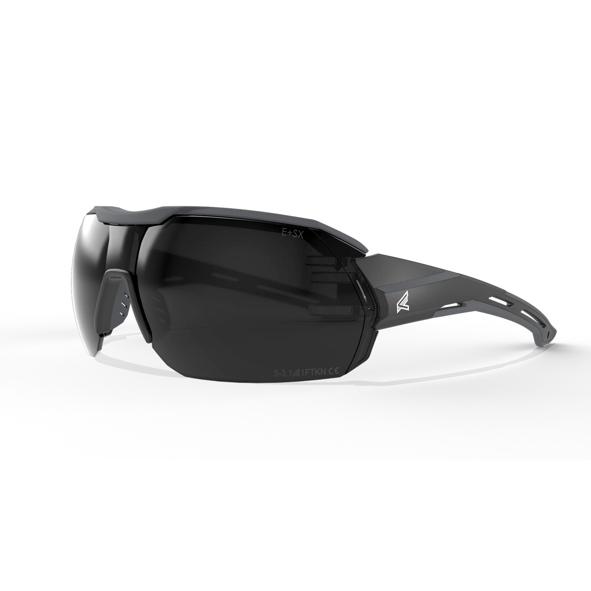 Edge Tactical Eyewear Brille Kabru schwarz mit schwarzem TPR mit Brillenglas vapor shield G-15