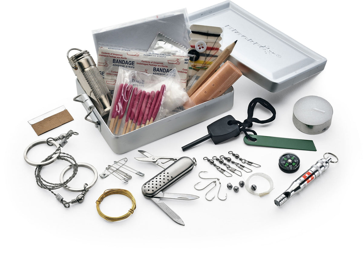 FOX Messer Parus schwarz mit Survial Kit