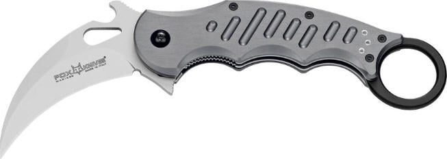 FOX Messer Karambit Alu Griff und Klinge silber