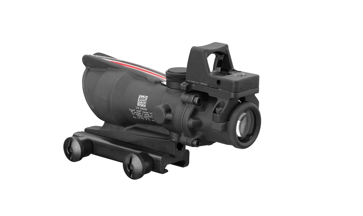 Trijicon 4x32 ACOG® Scope, Dual Illuminated Red  Crosshair .223 Reticle w/ Colt® Knob Thumbscrew Mount &amp; LED 3.25 MOA Red Dot RMR® Type 2