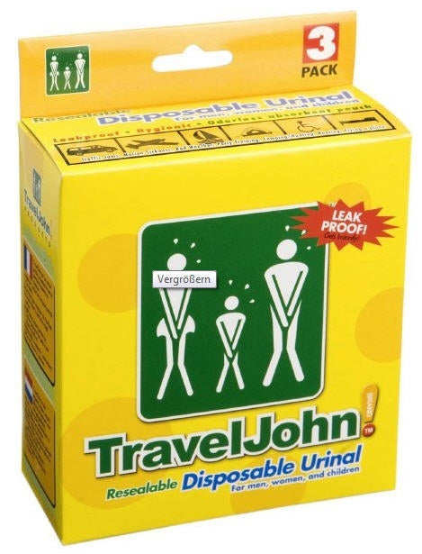 Travel John urinoir jetable paquet de 3
