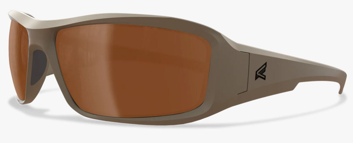 Edge Tactical Eyewear Brille Hamel sand mit dünnem Bügel   Brillenglas Polarized Copper