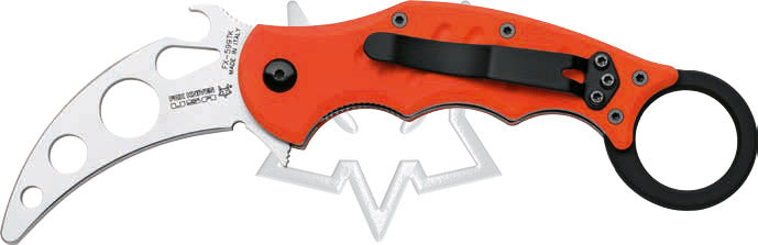 Couteau FOX Derespina karambit Training G10 handle orange