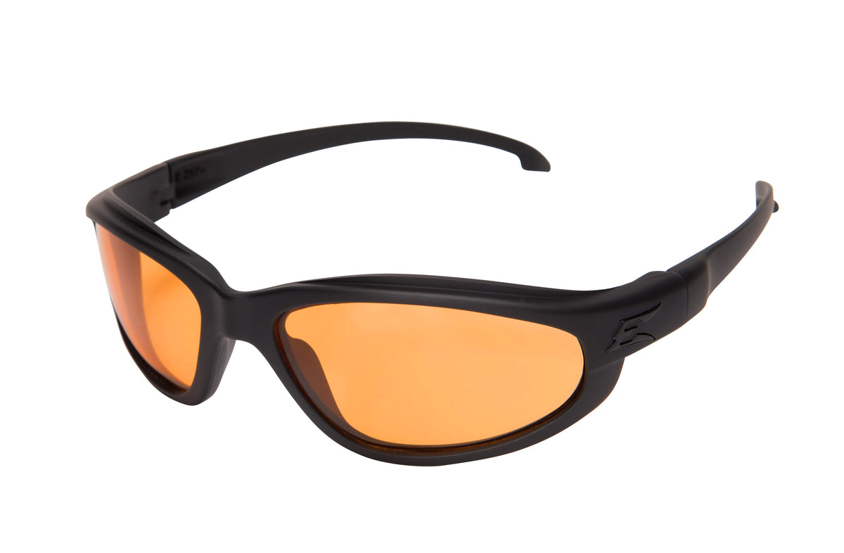 Edge Tactical Eyewear Brille Falcon schwarz matt mit dünnem Bügel Brillenglas Tiger&#39;s Eye